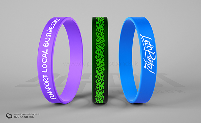 screen printed silicone wrist band designs for events